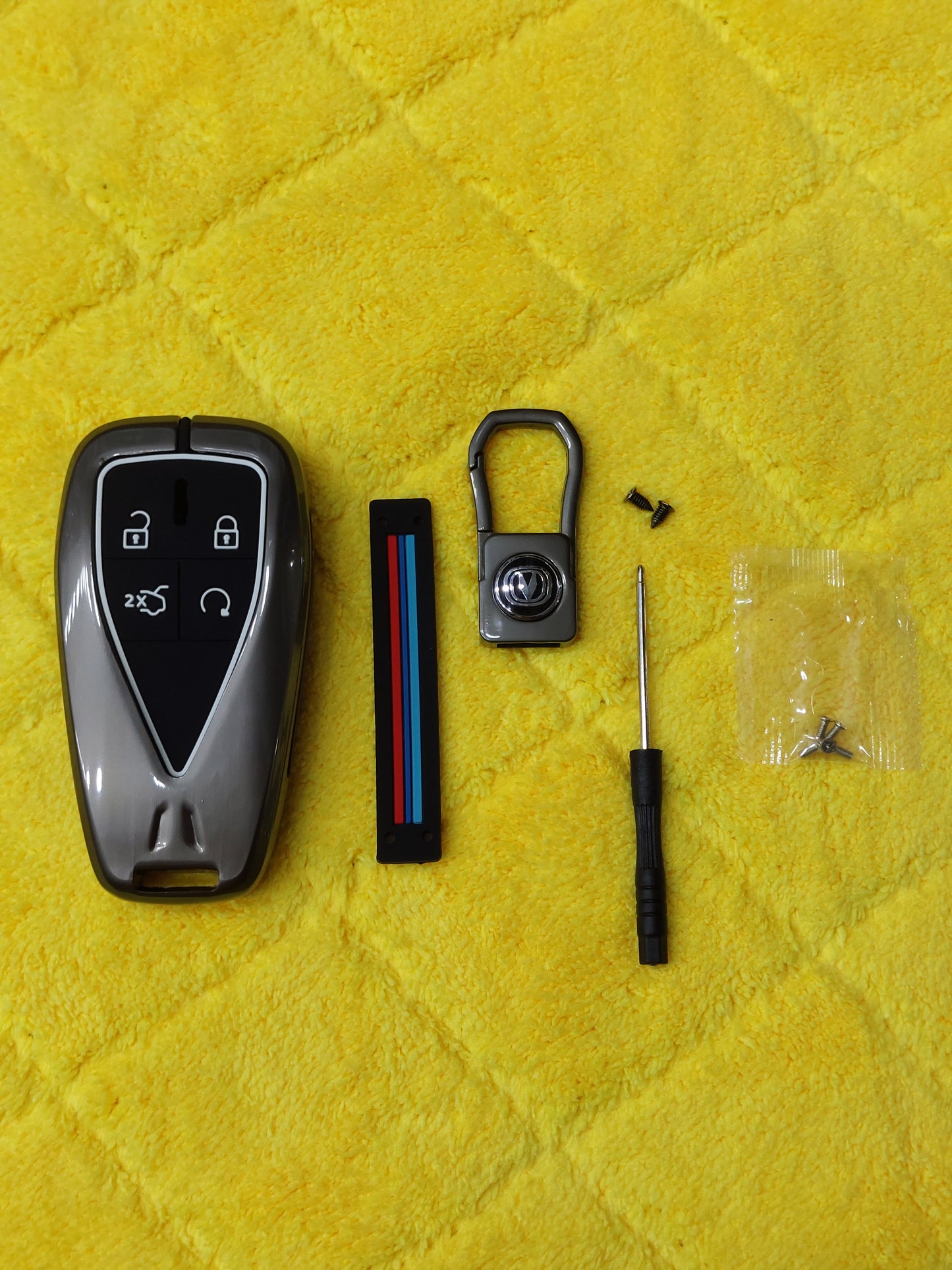 Oshan X7 Metal Remote Cover With Keychain BMW Style