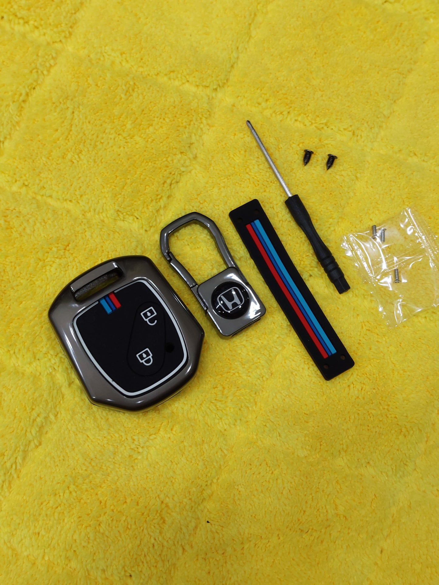 Honda City 2009–2019 Metallic Remote Cover with key chain