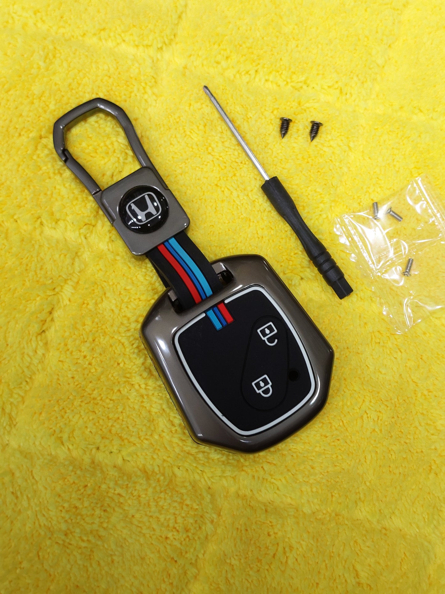 Honda City 2009–2019 Metallic Remote Cover with key chain