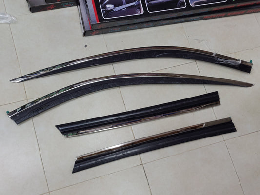 Honda City 2009-2021 txr Airpress with chrome lining Rain Visors