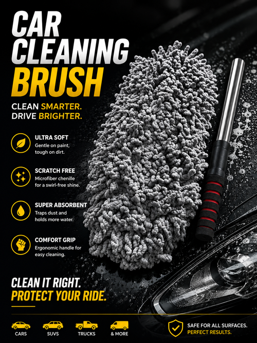Car Duster Wash Brush – Expandable Microfiber Wet & Dry Cleaning Tool