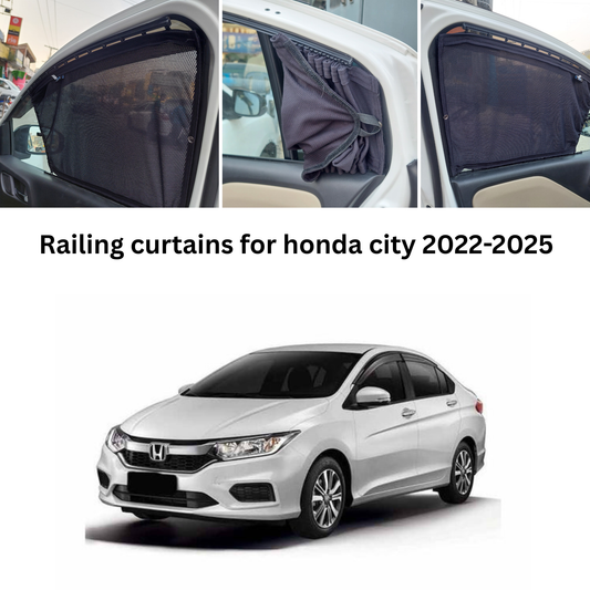 Railing Curtains for Honda City 2022-2025 | Premium Car Window Privacy Shades
