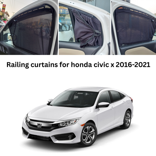 Railing Curtains for Civic x 2016-2021| Premium Car Window Privacy Shades