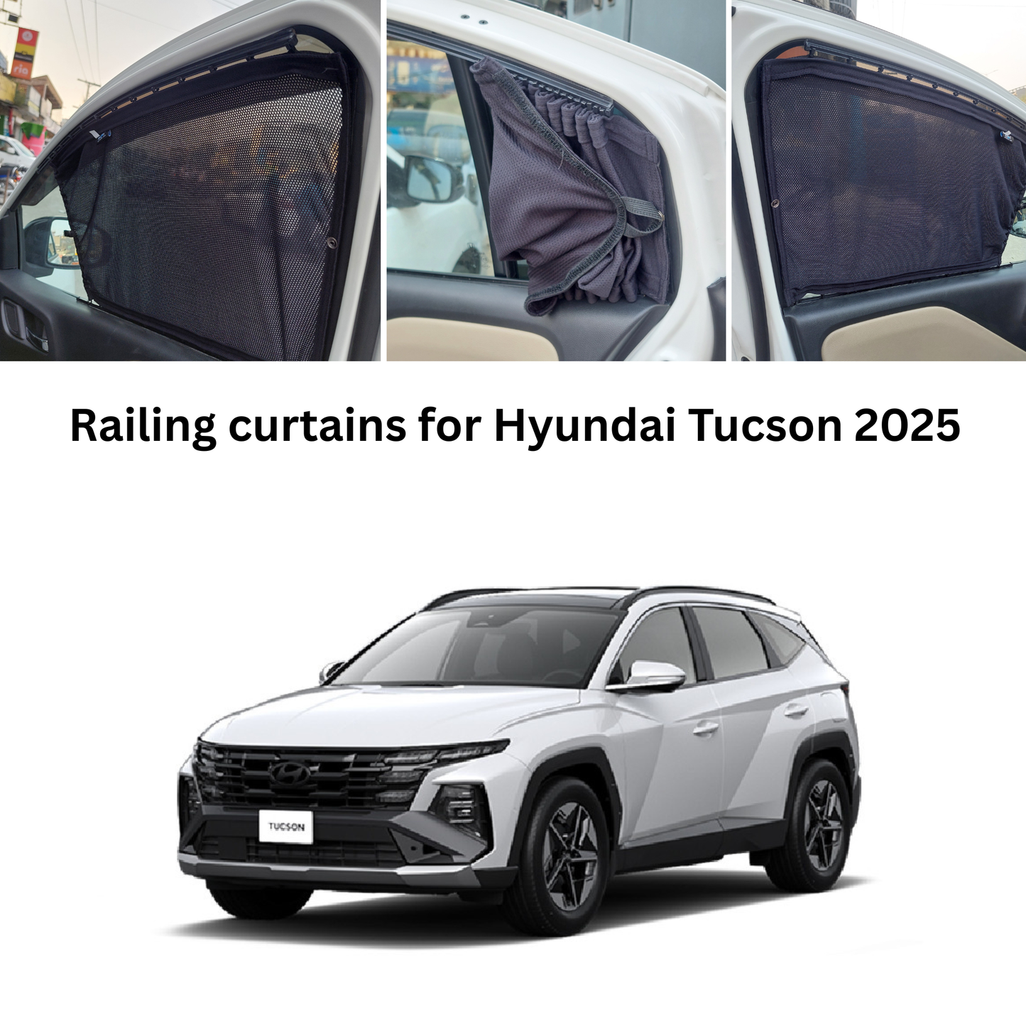 Railing Curtains for Hyundai Tucson 2025 (HEV) | Premium Car Window Privacy Shades