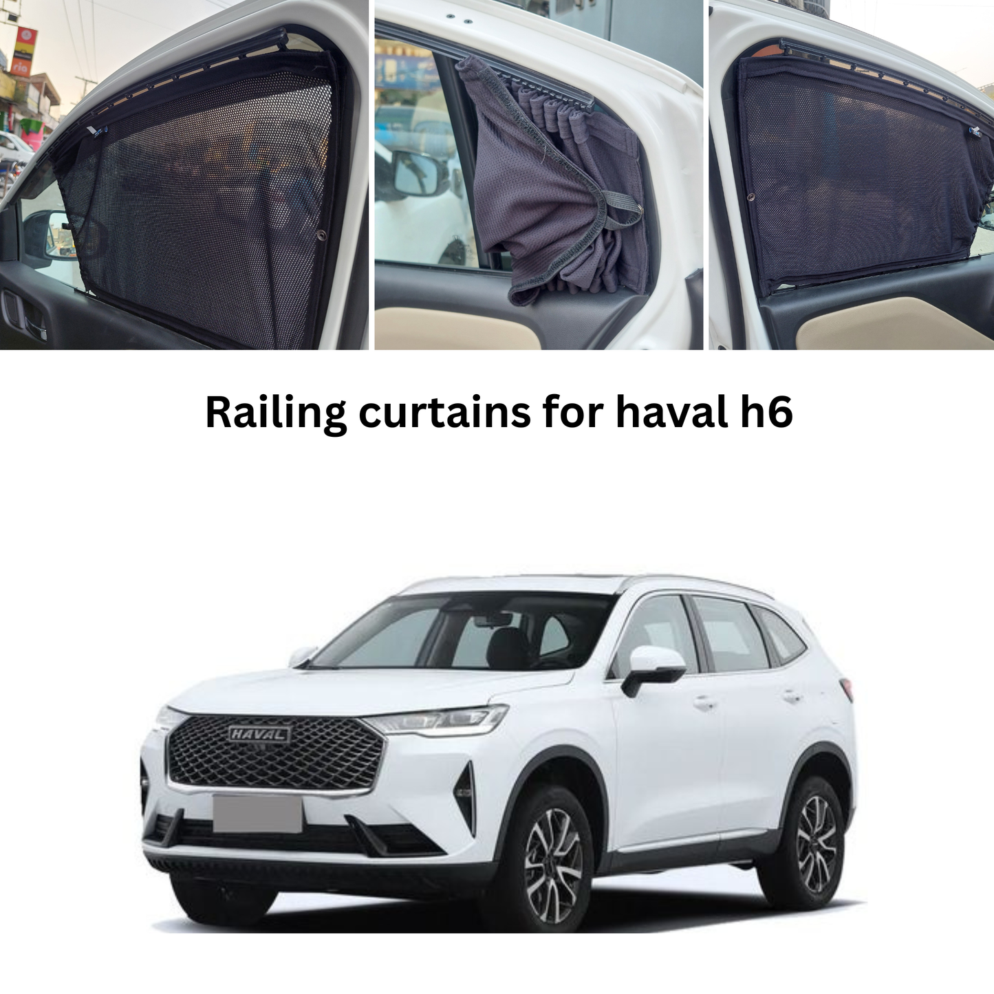 Railing Curtains for Haval H6 & h6 hev (2023–2025) | Premium Car Window Privacy Shades