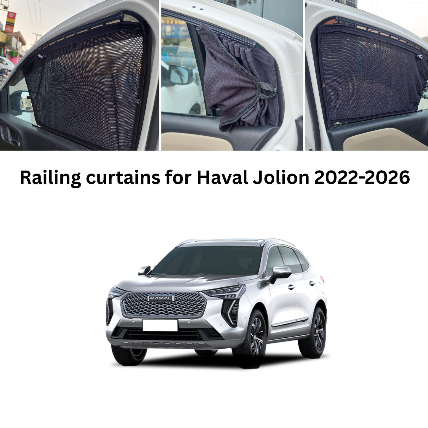 Railing Curtains for Haval Jolion hev | Premium Car Window Privacy Shades