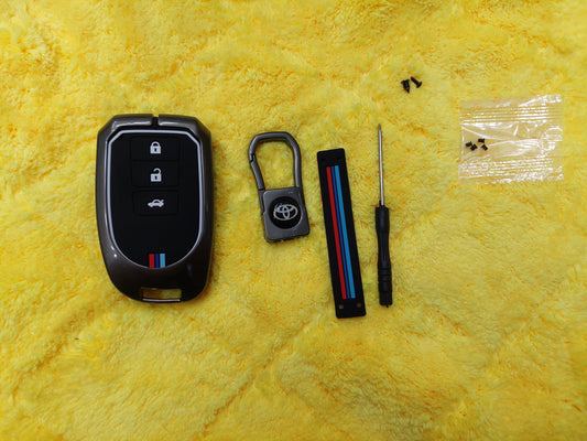 Toyota Yaris 2019-2025 Keyless Metal Key Cover With Keychain